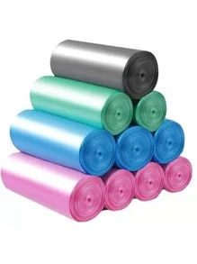 1roll PE Trash Bag, Minimalist Black Garbage Bag For Home - Black - View 2