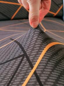 1入組幾何圖形沙發座套現代彈力滌綸沙發座墊套適合家用 - 深灰色 - 查看 3