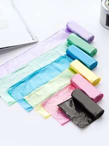 75pcs/set PE Garbage Bag, Plain Disposable Trash Bag For Daily - Pink - View 4
