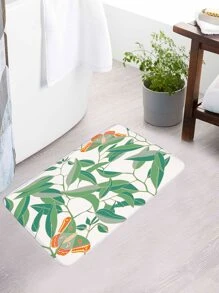 1入組葉子圖案浴毯或浴簾浴用滌綸防滑馬桶墊 - 彩色 - 查看 3