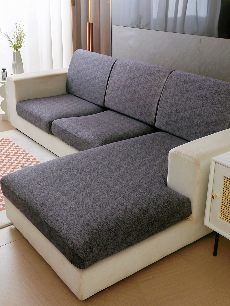 1入組沙發座位極簡滌綸防滑彈性沙發墊套 - 深灰色 - 查看 1