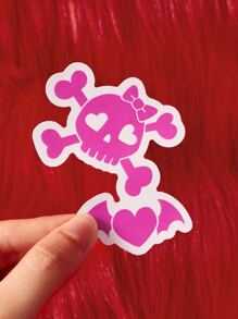 ROMWE Kawaii 1sheet Skull Pattern Laptop Protective Sticker - Multicolor - View 2