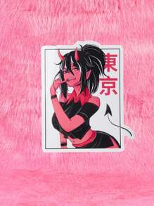 ROMWE Anime 1張女孩圖案筆記本電腦保護貼