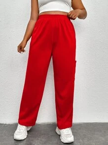 Flirla Pantalones cargo con bolsillo lateral - Rojo - Ver 4