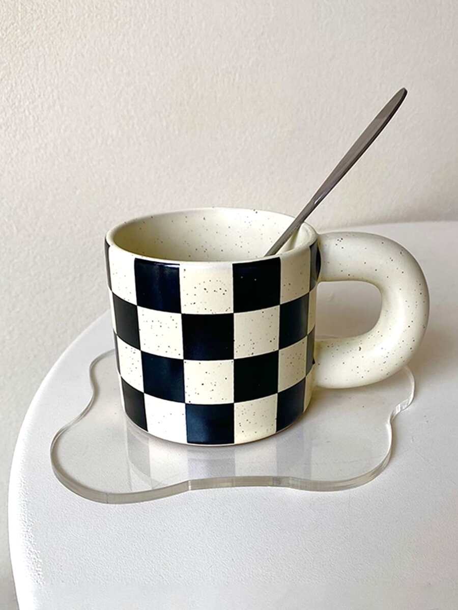 1pc Clear Geometric Shaped Coaster, Simple PMMA Waterproof Cup Coaster For Desk - Clear - View 1