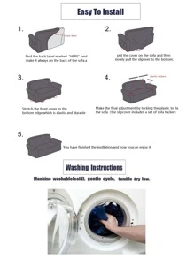 1 Three-dimensional Jacquard Knitted Sofa Cover - Green - View 7