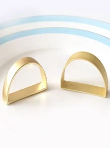 1 vòng khăn ăn bằng sắt, Vòng giữ khăn ăn thiết kế chữ cái thanh lịch cho bữa tiệc - Vàng - Xem 4