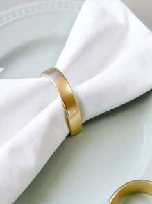 1 vòng khăn ăn bằng sắt, Vòng giữ khăn ăn thiết kế chữ cái thanh lịch cho bữa tiệc - Vàng - Xem 5