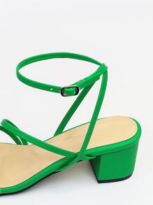 MINGDILIN Xăng đan Cao gót Nữ màu trơn Dây đeo mắt cá chân Đúng mốt - màu xanh lá - Xem 6