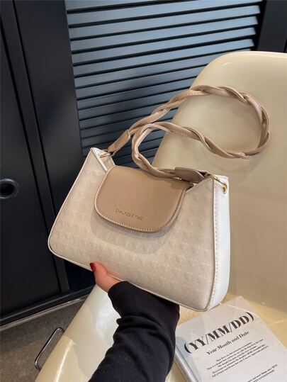 字母圖案編織細節流浪包