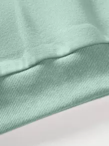 Manfinity Homme Men Hand Print Sweatshirt, Green Sweatshirt, Graphic Sweatshirt, Men Sweatshirt - Mint Green - View 5