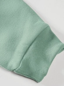 Manfinity Homme Men Hand Print Sweatshirt, Green Sweatshirt, Graphic Sweatshirt, Men Sweatshirt - Mint Green - View 3