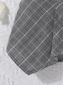 Baby Girl Plaid Print Asymmetrical Hem Skort - Grey - View 3