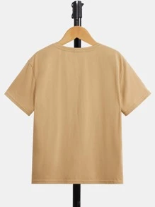 SHEIN Cậu bé Tween Hình ảnh con thỏ &  chữ cái Áo thun & quần đùi - Nhiều màu - Xem 8