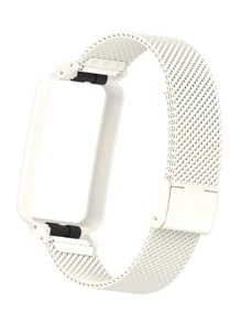 二合一不銹鋼錶帶和殼套兼容小米手環7 Pro - 米色 - 查看 3