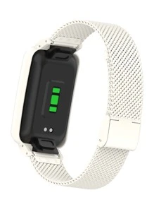 二合一不銹鋼錶帶和殼套兼容小米手環7 Pro - 米色 - 查看 5