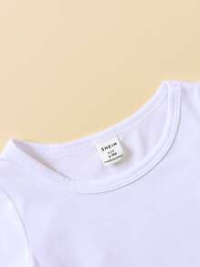 Đứa bé trai 2 Miếng Áo phông trơn & 1 Miếng In sọc Áo thun - Đen và trắng - Xem 3