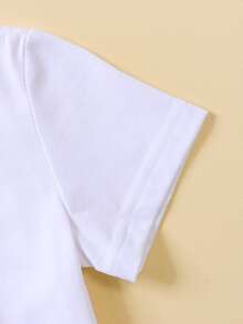 Đứa bé trai 2 Miếng Áo phông trơn & 1 Miếng In sọc Áo thun - Đen và trắng - Xem 6