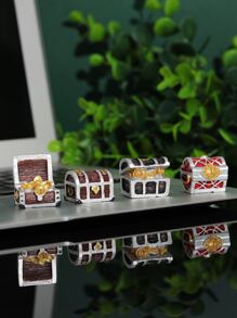 4入組/套樹脂裝飾工藝品可愛寶箱設計家居裝飾品 - 彩色 - 查看 3