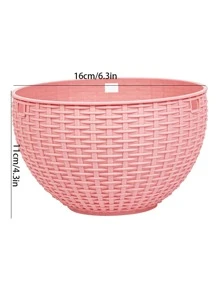 1入組塑膠植物日常白色藤懸掛式花籃適用於花園