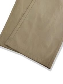 Manfinity Hypemode Men Letter Patched Detail Flap Pocket Side Drawstring Waist Cargo Trousers - Khaki - View 6