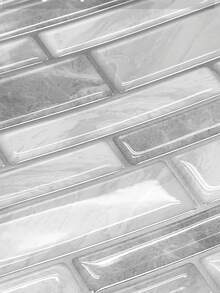 1 pieza Pegatina impermeable para cocina PU cocina moderno con patrón de ladrillo para casa - Blanco - Ver 7