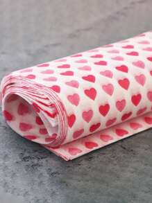 50pcs/set Paper Parchment, Heart Pattern Baking Paper For Kitchen - Pink - View 5