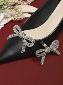 2pcs Rhinestone Decor Shoes Decoration, Glamorous Accessories For Shoes