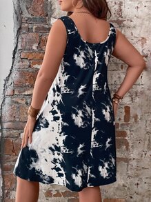 SHEIN LUNE Plus Tie Dye Tank Dress - Multicolor - View 2