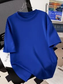 Manfinity EMRG 男士標語圖案T恤 - 寶藍色 - 查看 2