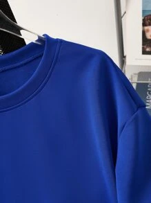 Manfinity EMRG 男士標語圖案T恤 - 寶藍色 - 查看 5