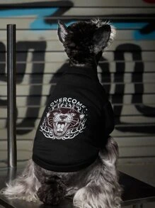 Drawdoland 1pc Animal & Letter Graphic Pet Sweatshirt