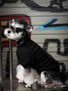 Drawdoland 1pc Animal & Letter Graphic Pet Sweatshirt