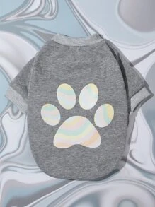 Emily J Artist Girlcore 1pc Paw Print Pet Sweatshirt - Dark Grey - View 1