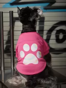 Emily J Artist Girlcore 1pc Paw Print Pet Sweatshirt - Hot Pink - View 2