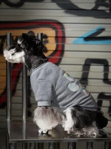 Emily J Artist Girlcore 1pc Paw Print Pet Sweatshirt - Dark Grey - View 6