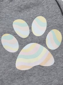 Emily J Artist Girlcore 1pc Paw Print Pet Sweatshirt - Dark Grey - View 8