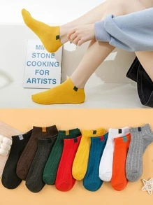 10pairs Letter Graphic Crew Socks - Multicolor - View 1