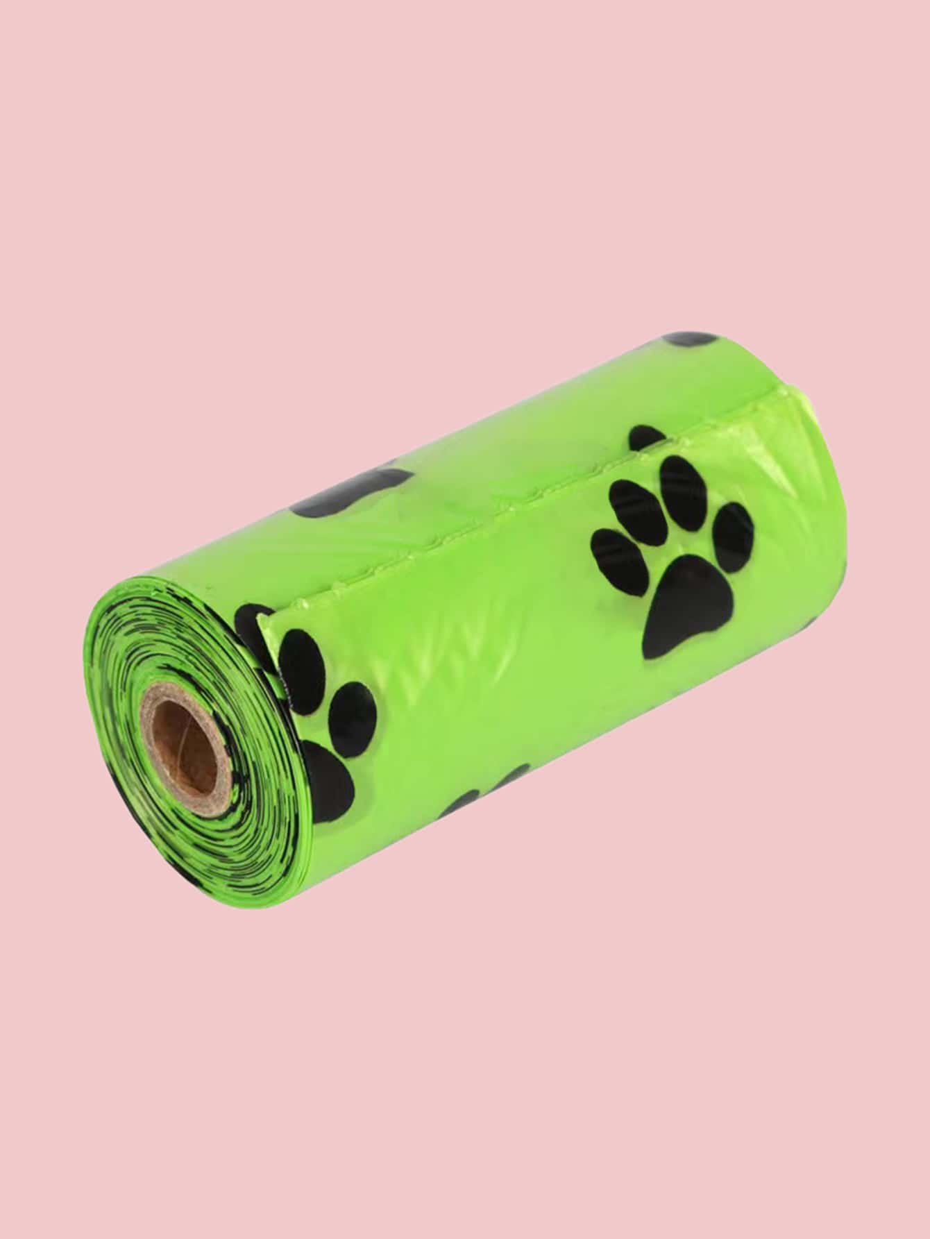 1 rollo de bolsa de caca con estampado de pata, bolsa de caca para mascotas con estampado de pata degradable, bolsa de caca para perros, bolsa de basura para perros - Verde - Ver 1