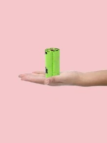 1 rollo de bolsa de caca con estampado de pata, bolsa de caca para mascotas con estampado de pata degradable, bolsa de caca para perros, bolsa de basura para perros - Verde - Ver 2