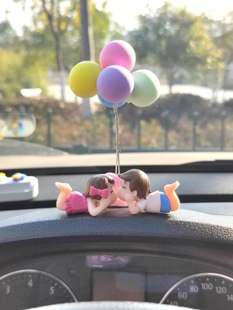 3pcs Couple Design & Balloon Design Car Ornament - Multicolor - View 1