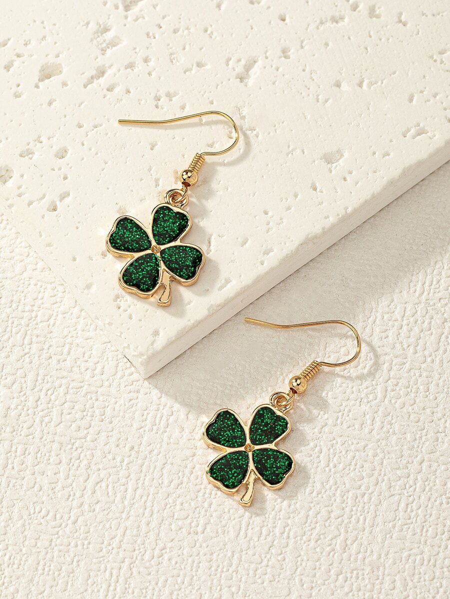 幸運草耳墜 - 綠色 - 查看 1