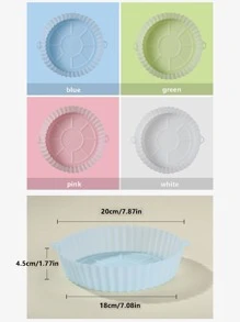 1pc Multifunction Silicone Air Fryer Pot, Minimalist Blue Air Fryer Liner For Kitchen - Blue - View 4