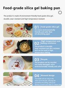 1pc Multifunction Silicone Air Fryer Pot, Minimalist Blue Air Fryer Liner For Kitchen - Blue - View 6