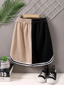 Boys Colourblock Letter Graphic Striped Trim Shorts - Multicolor - View 2