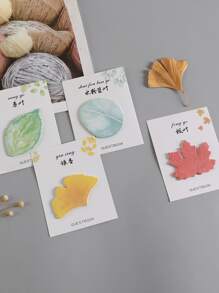 1pc Leaf Pattern Sticky Note - Baby Blue - View 7