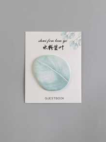 1pc Leaf Pattern Sticky Note - Baby Blue - View 1