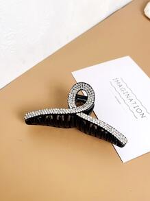 1pc Women's Full Rhinestone Cross-shape Hair Claw Clip Hair Accessory (handmade) - Black - View 5
