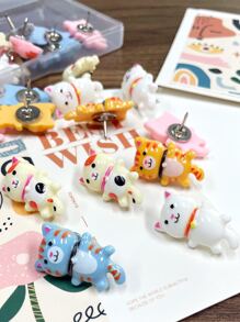 30 piezas Chincheta con diseño de gato - Multicolor - Ver 4
