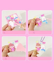 1入組卡通圖案貼紙 - 粉色 - 查看 3